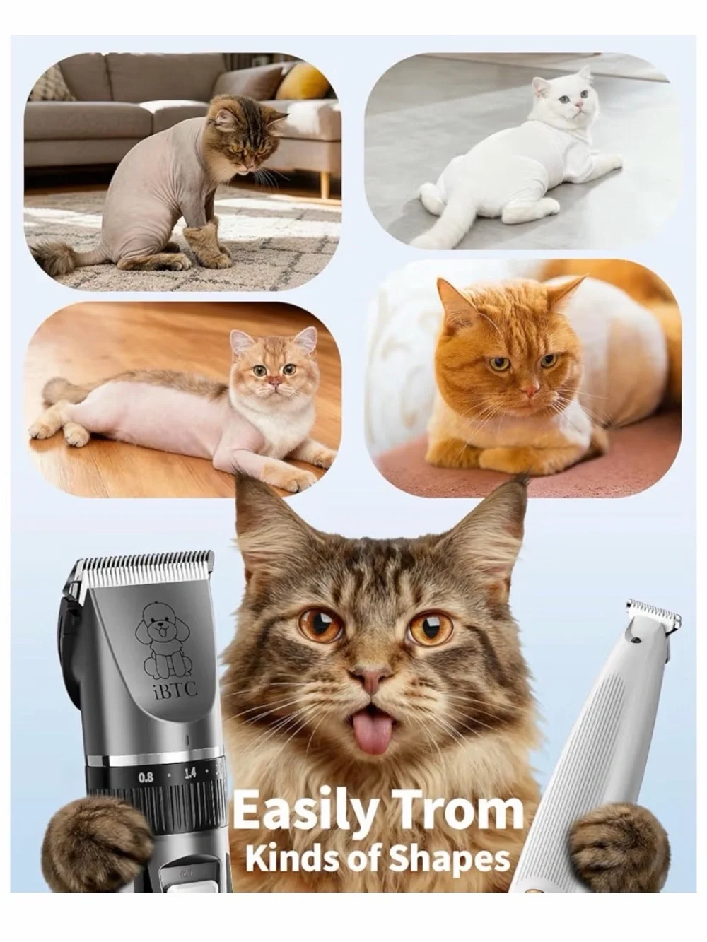 Papmini Pet Grooming Clippers Kit in Black & White -  BB2